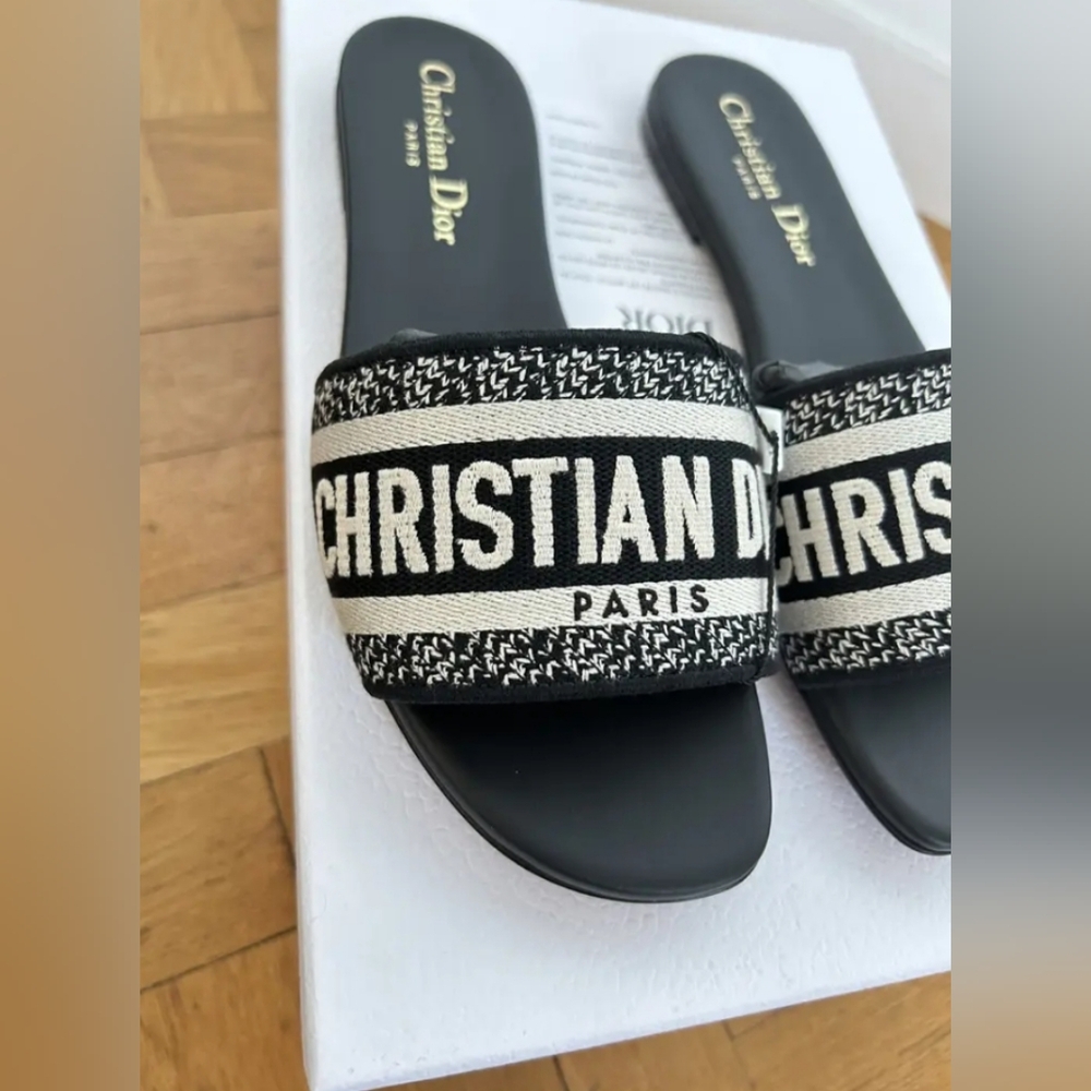 Dior Christian Dway Slide Black Sandals - Picture 2 of 7